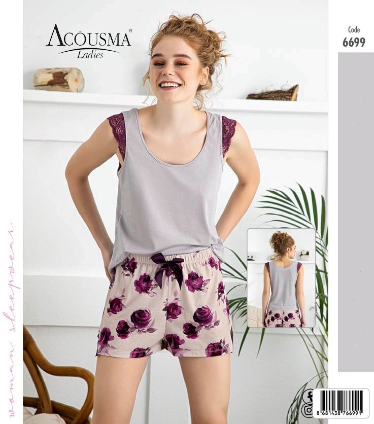 Дамска памучна пижама 6699