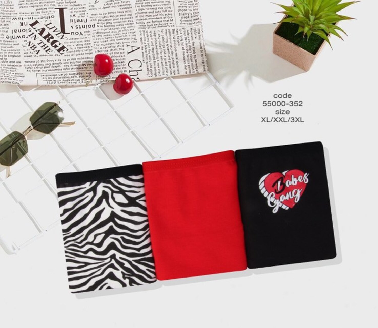 Дамски памучни бикини 352 - 3 бр.