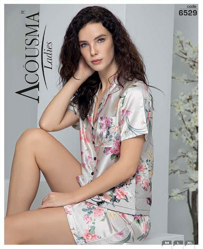 Дамска сатенена пижама 6529