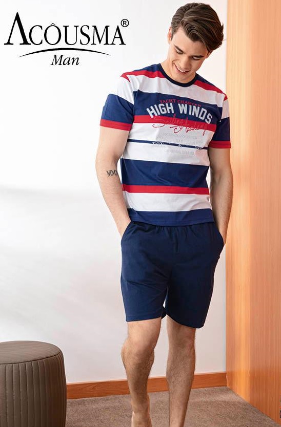 Мъжка пижама с къс ръкав 6794