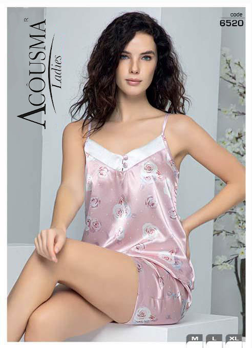 Дамска сатенена пижама 6520