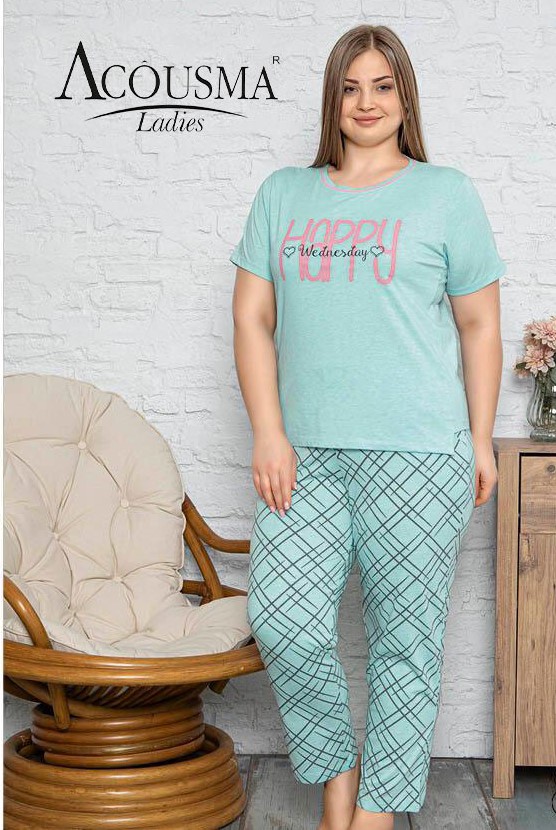 Дамска памучна пижама BIG SIZE 6672