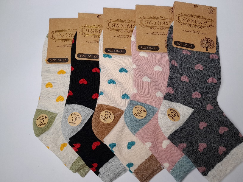 Дамски памучни чорапи 94043  - 5 бр.